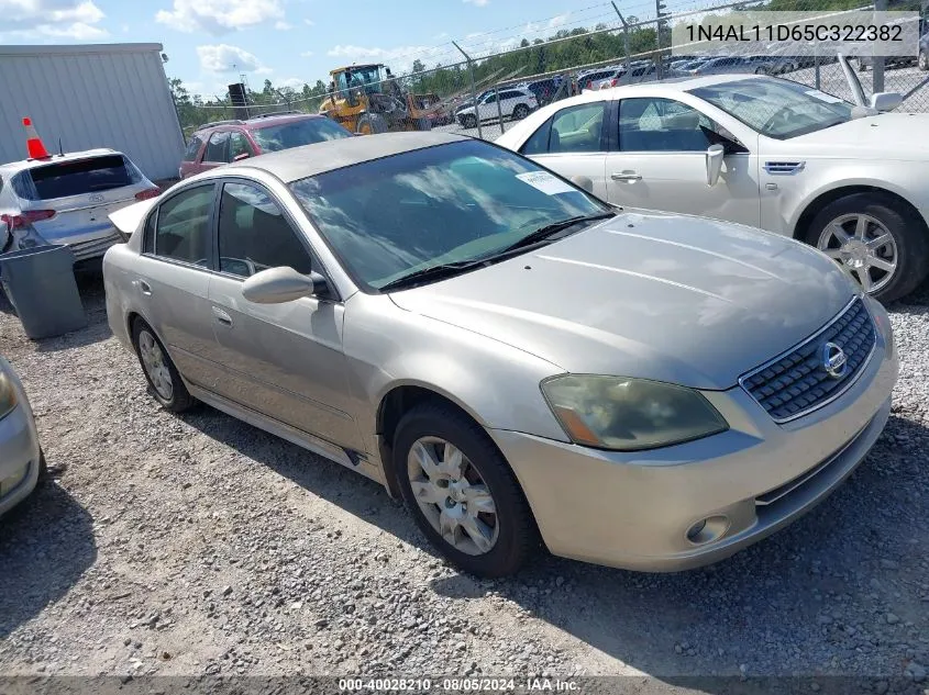 2005 Nissan Altima 2.5 S VIN: 1N4AL11D65C322382 Lot: 40028210