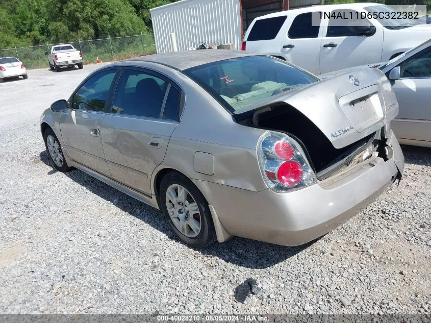 2005 Nissan Altima 2.5 S VIN: 1N4AL11D65C322382 Lot: 40028210