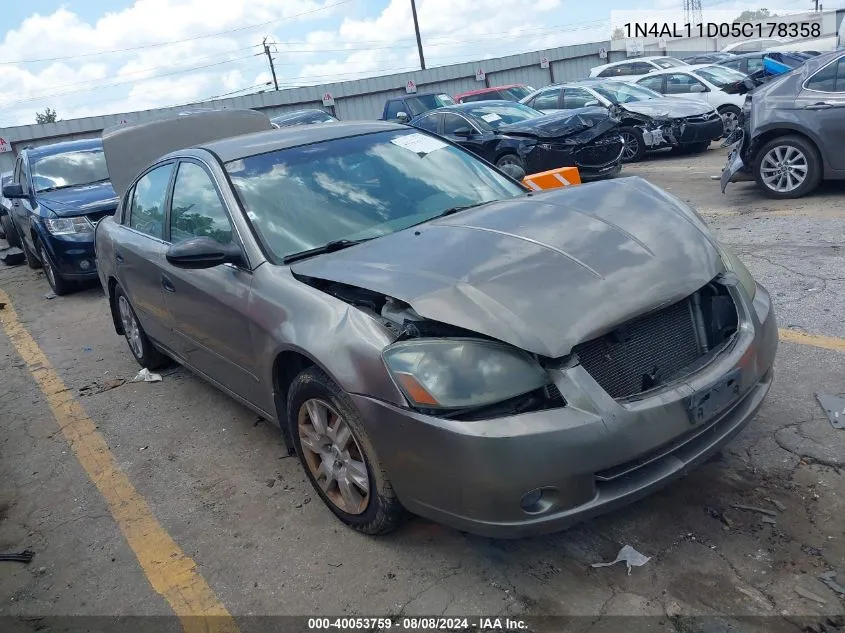 2005 Nissan Altima 2.5 S VIN: 1N4AL11D05C178358 Lot: 40053759