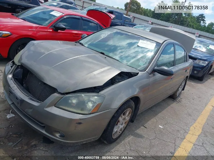 2005 Nissan Altima 2.5 S VIN: 1N4AL11D05C178358 Lot: 40053759