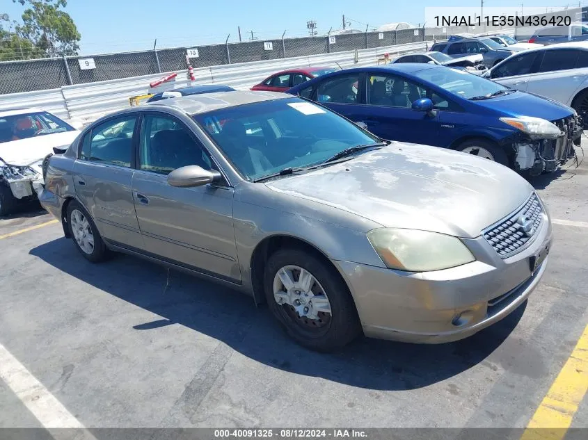 2005 Nissan Altima 2.5 S VIN: 1N4AL11E35N436420 Lot: 40091325