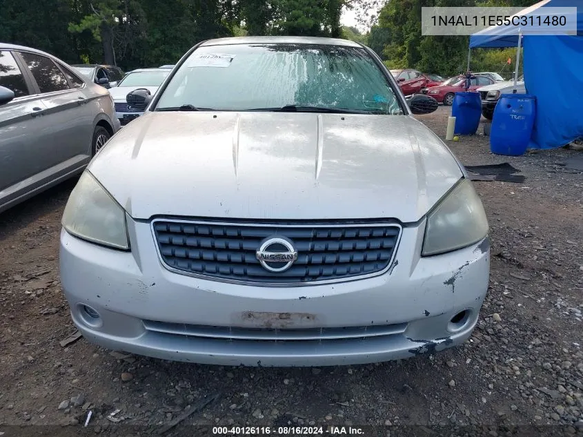 2005 Nissan Altima 2.5 S VIN: 1N4AL11E55C311480 Lot: 40126116