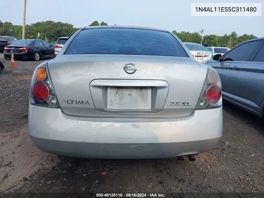 2005 Nissan Altima 2.5 S VIN: 1N4AL11E55C311480 Lot: 40126116