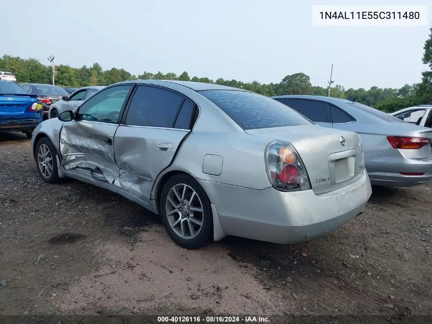 2005 Nissan Altima 2.5 S VIN: 1N4AL11E55C311480 Lot: 40126116