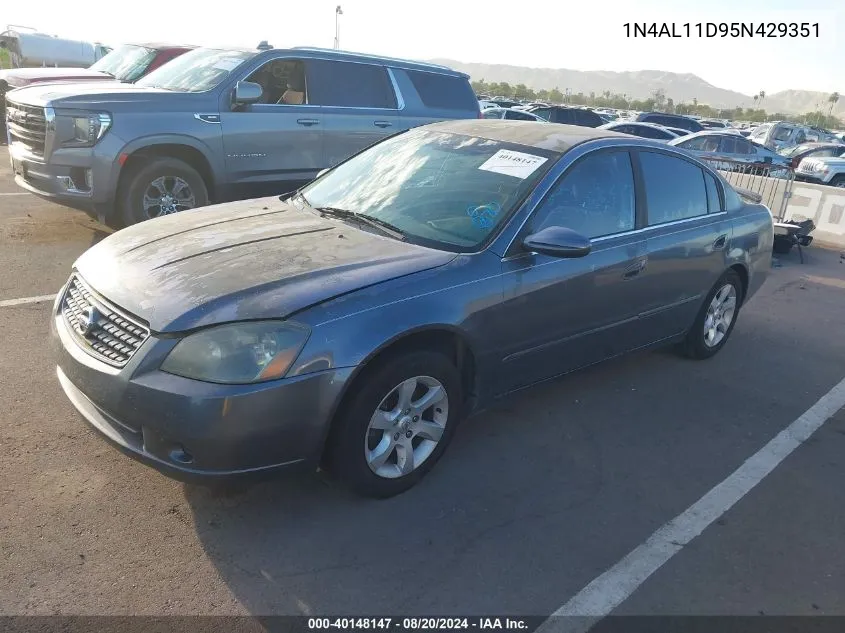 2005 Nissan Altima S/Sl VIN: 1N4AL11D95N429351 Lot: 40148147