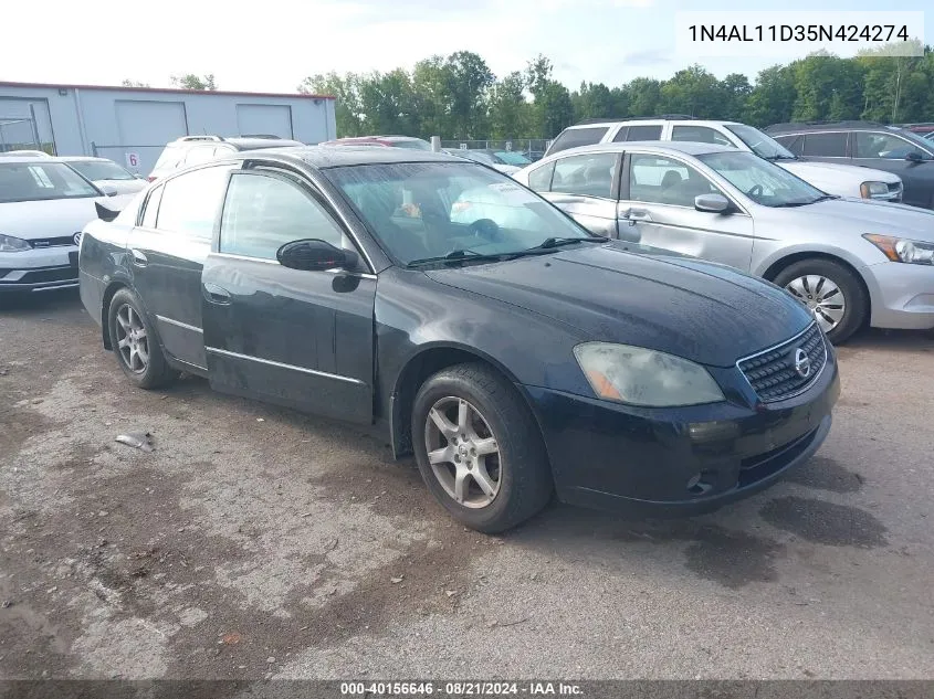 2005 Nissan Altima S/Sl VIN: 1N4AL11D35N424274 Lot: 40156646