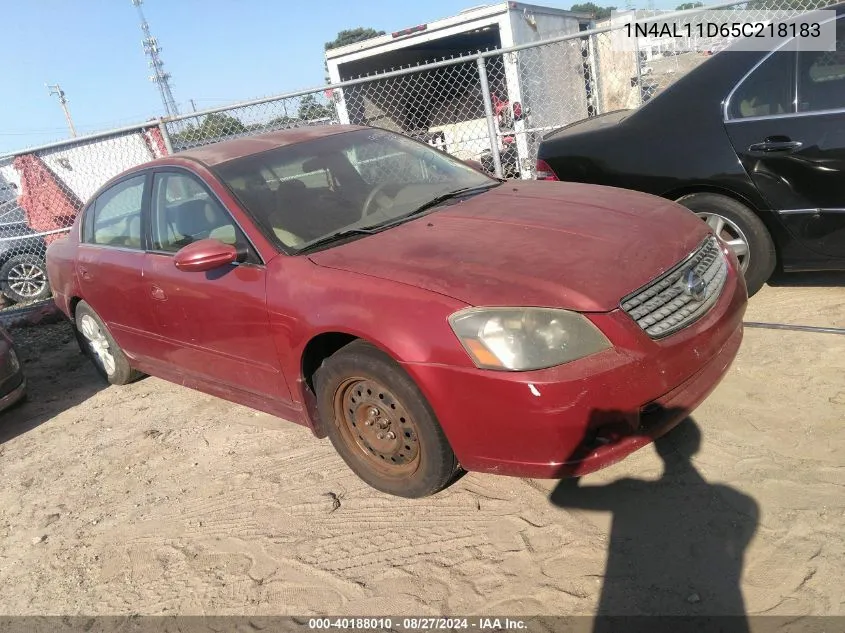 2005 Nissan Altima 2.5 S VIN: 1N4AL11D65C218183 Lot: 40188010