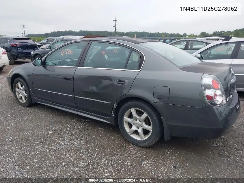 2005 Nissan Altima 3.5 Sl VIN: 1N4BL11D25C278062 Lot: 40206286