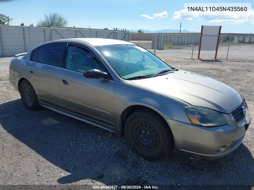 2005 Nissan Altima 2.5 S VIN: 1N4AL11D45N435560 Lot: 40243527