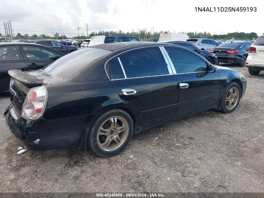 2005 Nissan Altima 2.5 S VIN: 1N4AL11D25N459193 Lot: 40248959