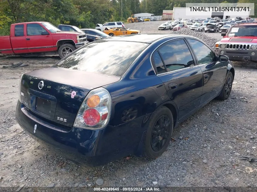 2005 Nissan Altima 2.5 S VIN: 1N4AL11D85N413741 Lot: 40249645