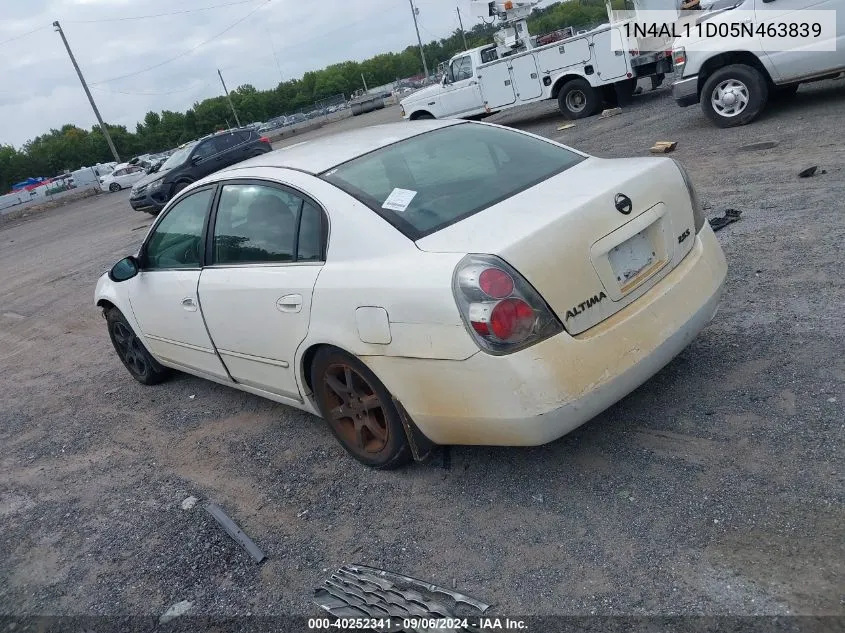 2005 Nissan Altima S/Sl VIN: 1N4AL11D05N463839 Lot: 40252341