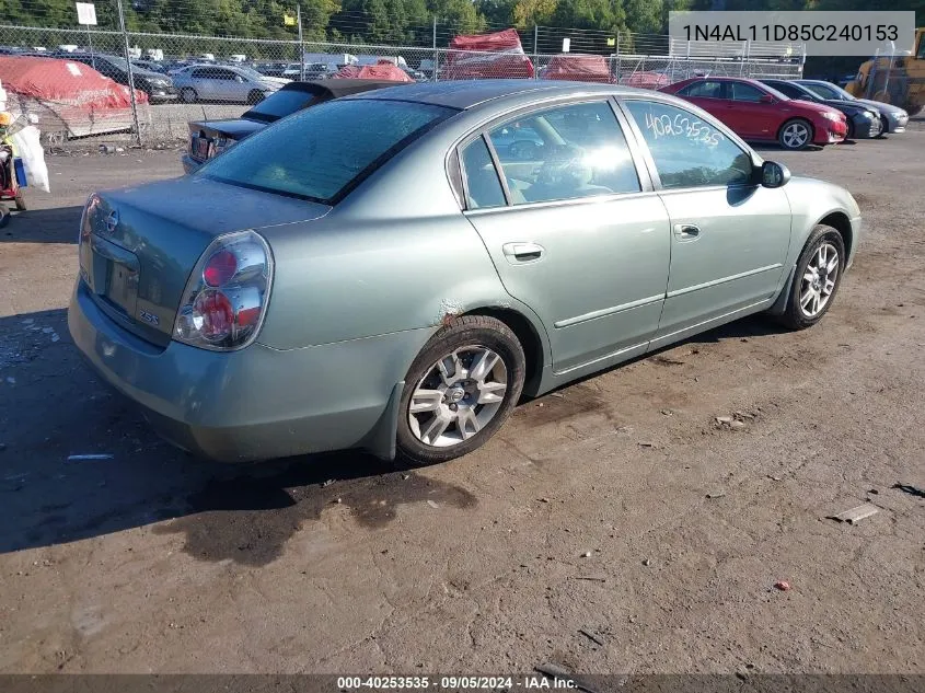 2005 Nissan Altima 2.5 S VIN: 1N4AL11D85C240153 Lot: 40253535