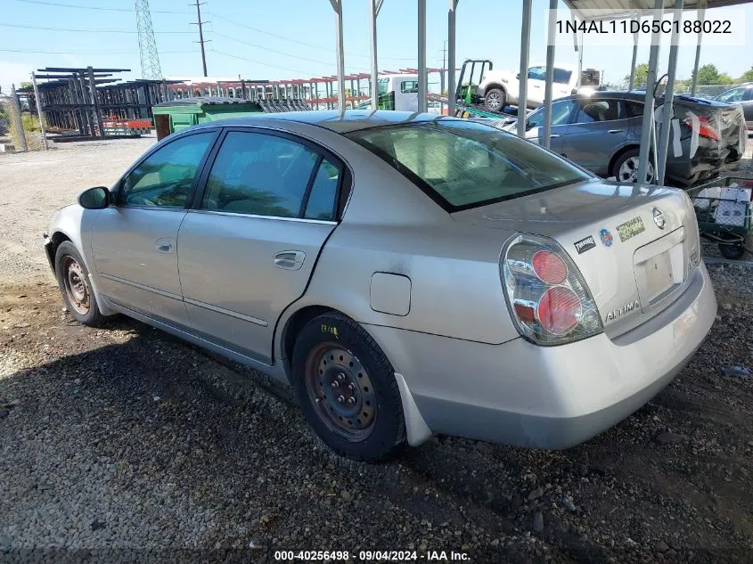 2005 Nissan Altima 2.5 S VIN: 1N4AL11D65C188022 Lot: 40256498