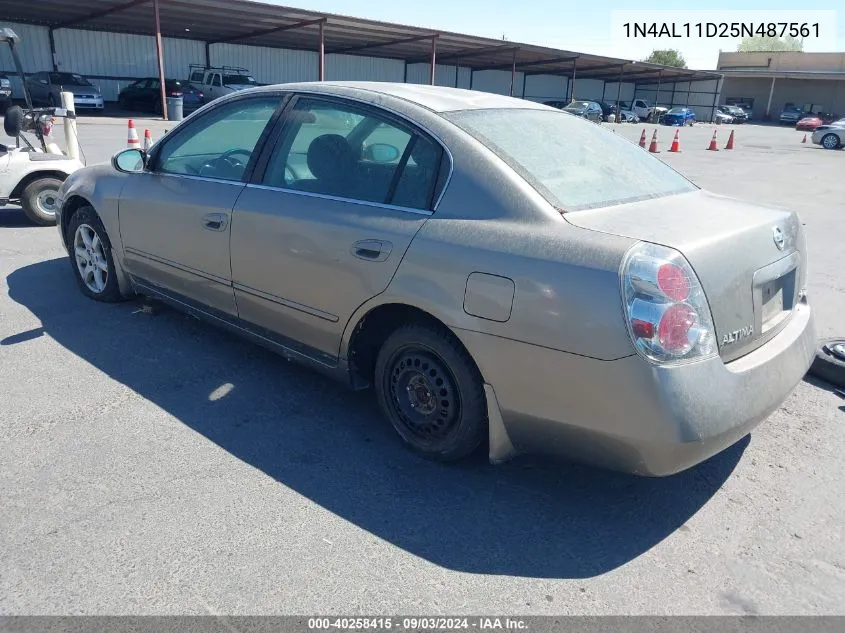 2005 Nissan Altima 2.5 S VIN: 1N4AL11D25N487561 Lot: 40258415