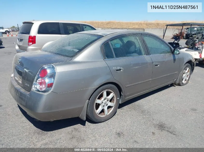 2005 Nissan Altima 2.5 S VIN: 1N4AL11D25N487561 Lot: 40258415