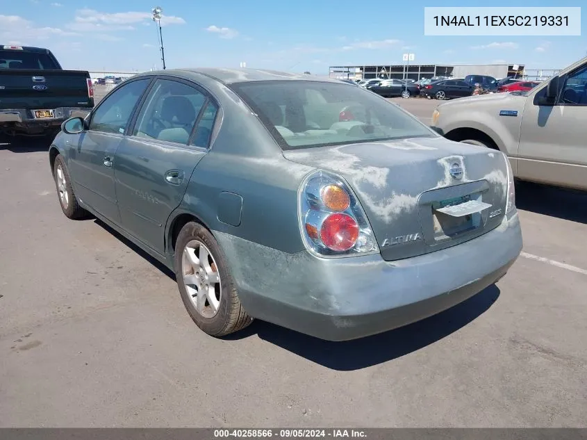 2005 Nissan Altima 2.5 S VIN: 1N4AL11EX5C219331 Lot: 40258566