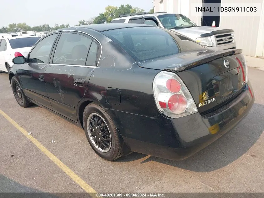 2005 Nissan Altima 2.5 S VIN: 1N4AL11D85N911003 Lot: 40261309