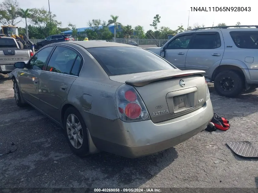 2005 Nissan Altima S/Sl VIN: 1N4AL11D65N928043 Lot: 40269858