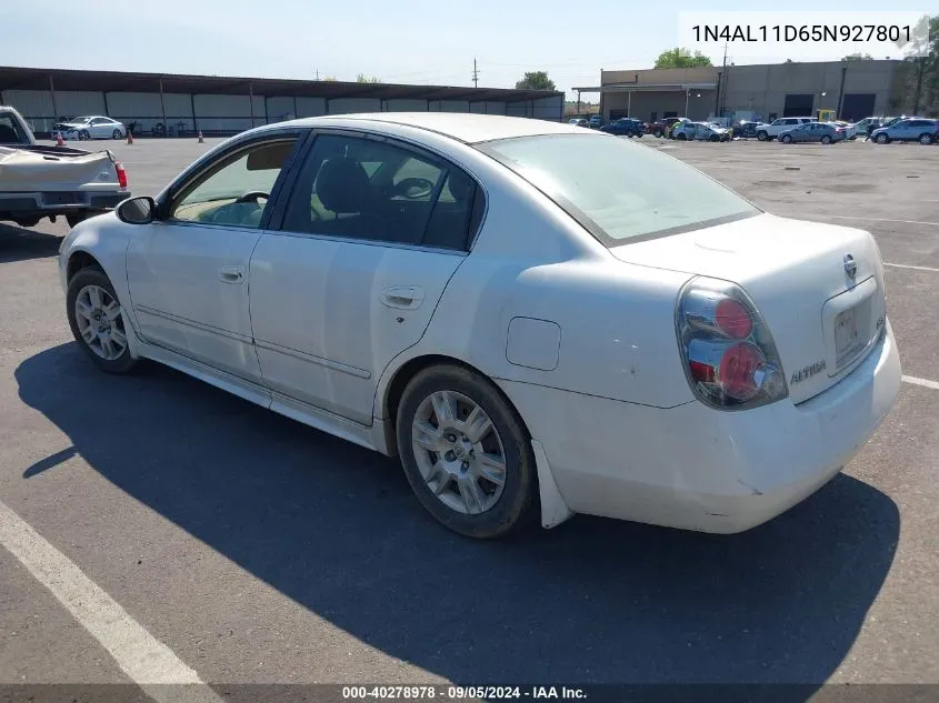 2005 Nissan Altima 2.5 S VIN: 1N4AL11D65N927801 Lot: 40278978