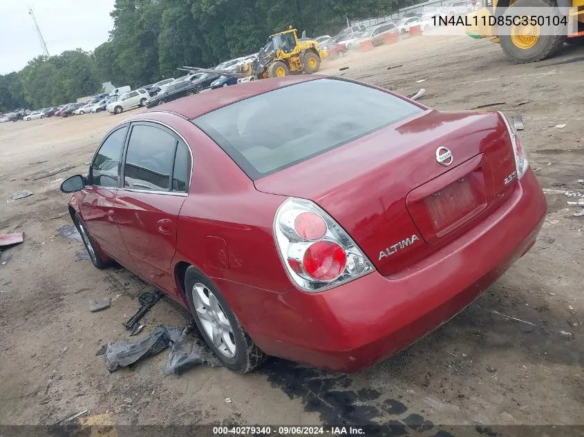 2005 Nissan Altima 2.5 S VIN: 1N4AL11D85C350104 Lot: 40279340