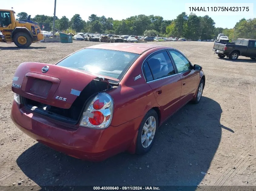 2005 Nissan Altima 2.5 S VIN: 1N4AL11D75N423175 Lot: 40308640