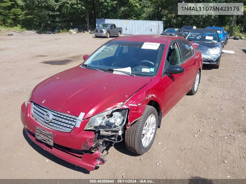 2005 Nissan Altima 2.5 S VIN: 1N4AL11D75N423175 Lot: 40308640