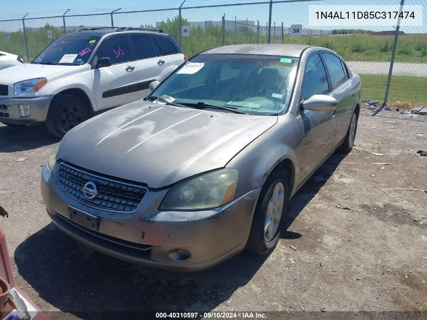 2005 Nissan Altima S/Sl VIN: 1N4AL11D85C317474 Lot: 40310597