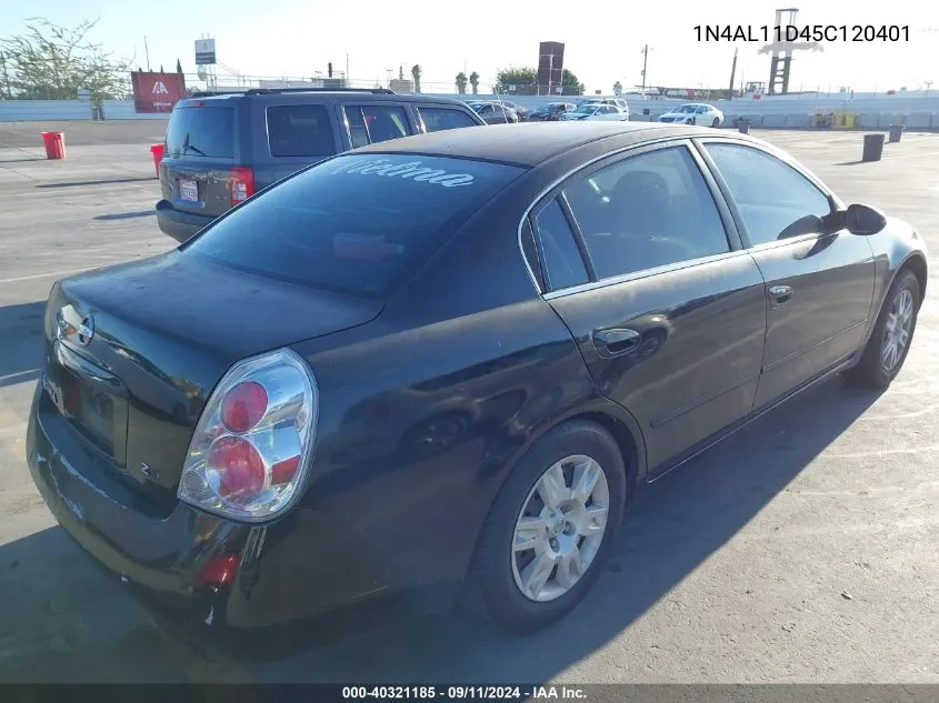 2005 Nissan Altima 2.5 S VIN: 1N4AL11D45C120401 Lot: 40321185