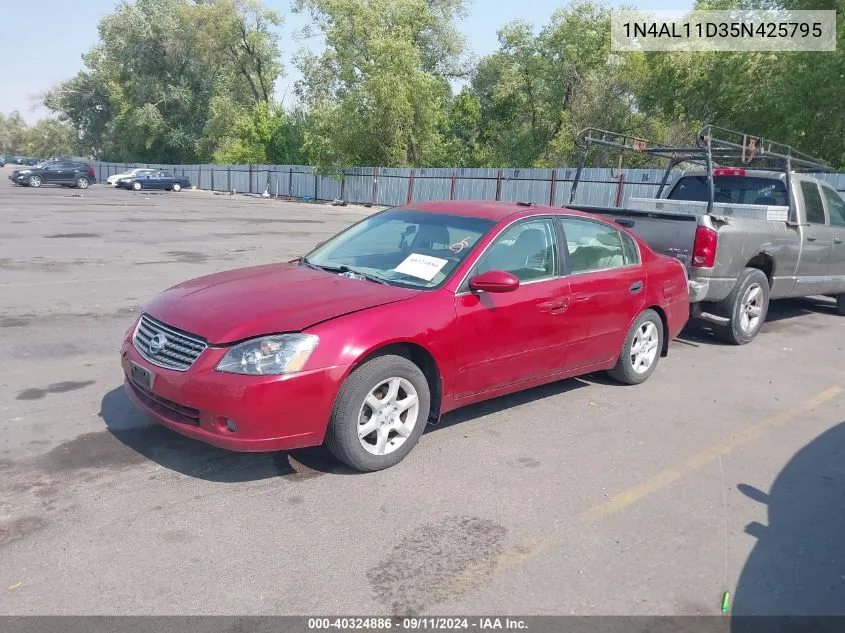 2005 Nissan Altima 2.5 S VIN: 1N4AL11D35N425795 Lot: 40324886