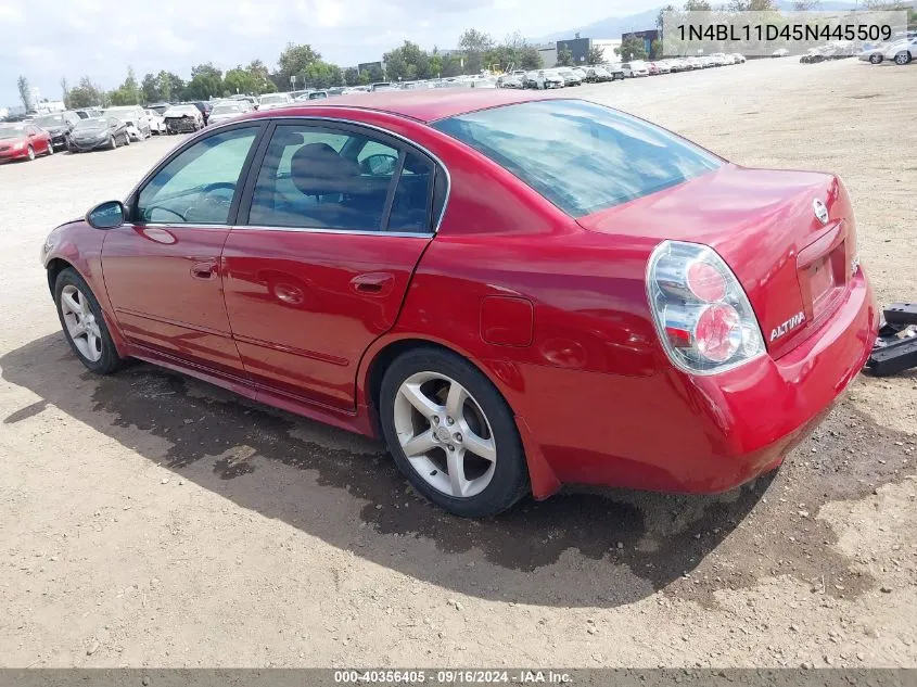 2005 Nissan Altima 3.5 Se VIN: 1N4BL11D45N445509 Lot: 40356405