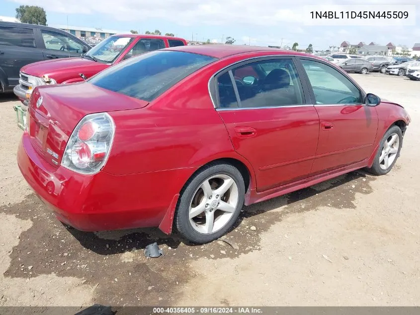 2005 Nissan Altima 3.5 Se VIN: 1N4BL11D45N445509 Lot: 40356405