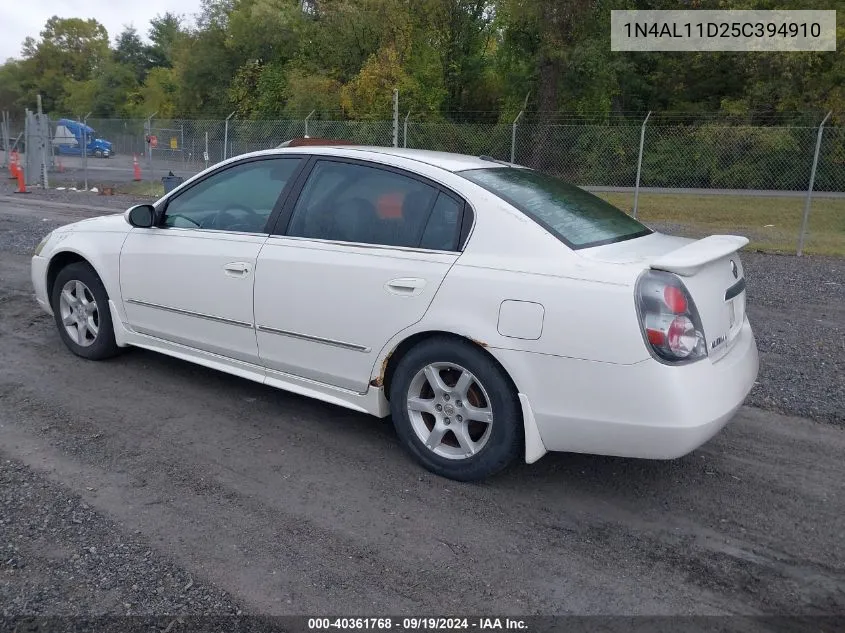 2005 Nissan Altima 2.5 S VIN: 1N4AL11D25C394910 Lot: 40361768