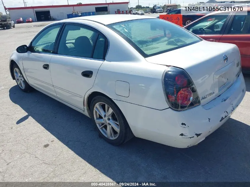 2005 Nissan Altima 3.5 Se VIN: 1N4BL11D55C311670 Lot: 40428567