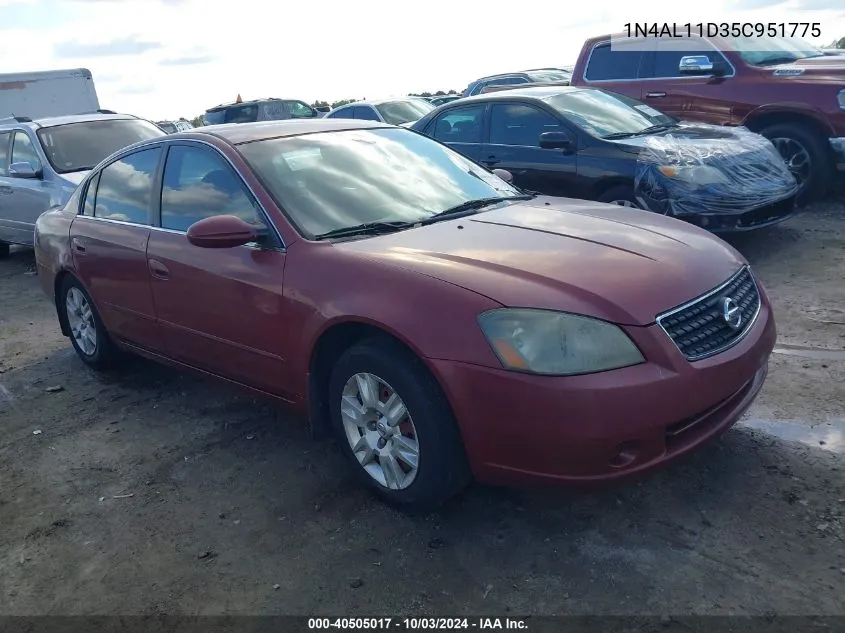 2005 Nissan Altima 2.5 S VIN: 1N4AL11D35C951775 Lot: 40505017