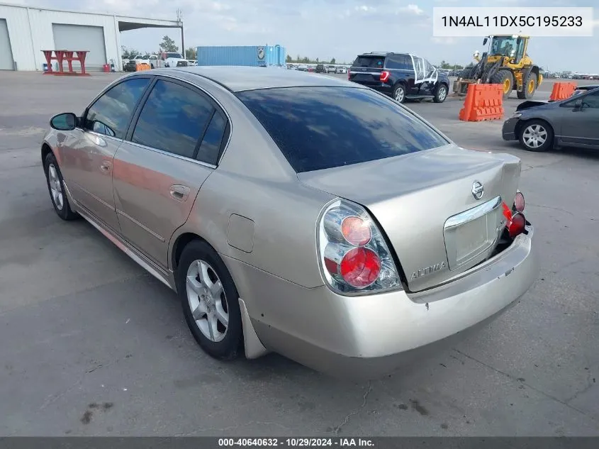 2005 Nissan Altima 2.5 S VIN: 1N4AL11DX5C195233 Lot: 40640632