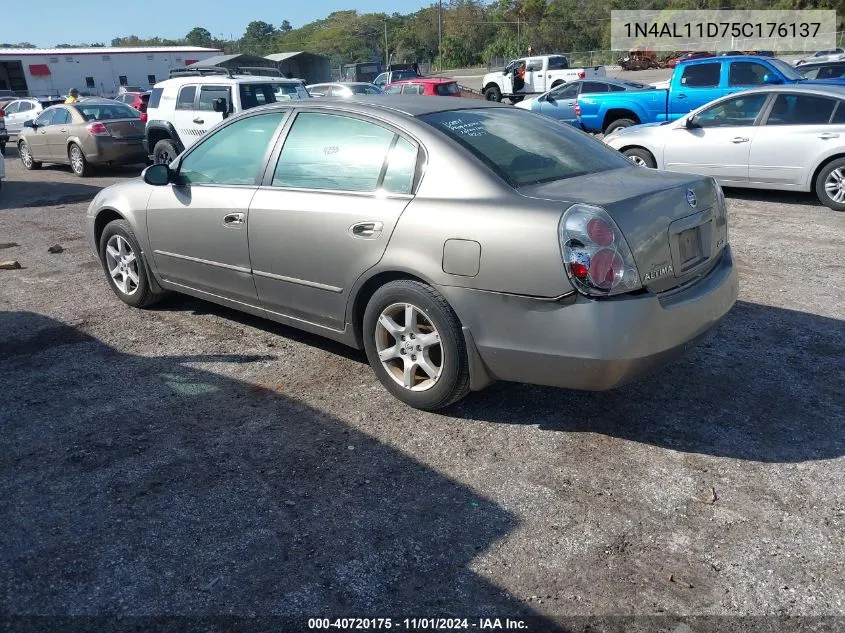 2005 Nissan Altima 2.5 S VIN: 1N4AL11D75C176137 Lot: 40720175