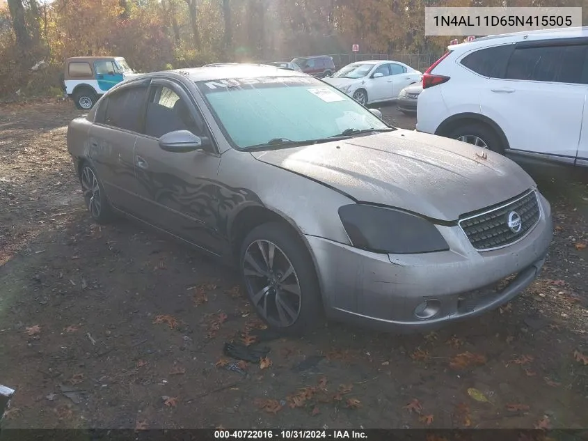 2005 Nissan Altima 2.5 S VIN: 1N4AL11D65N415505 Lot: 40722016