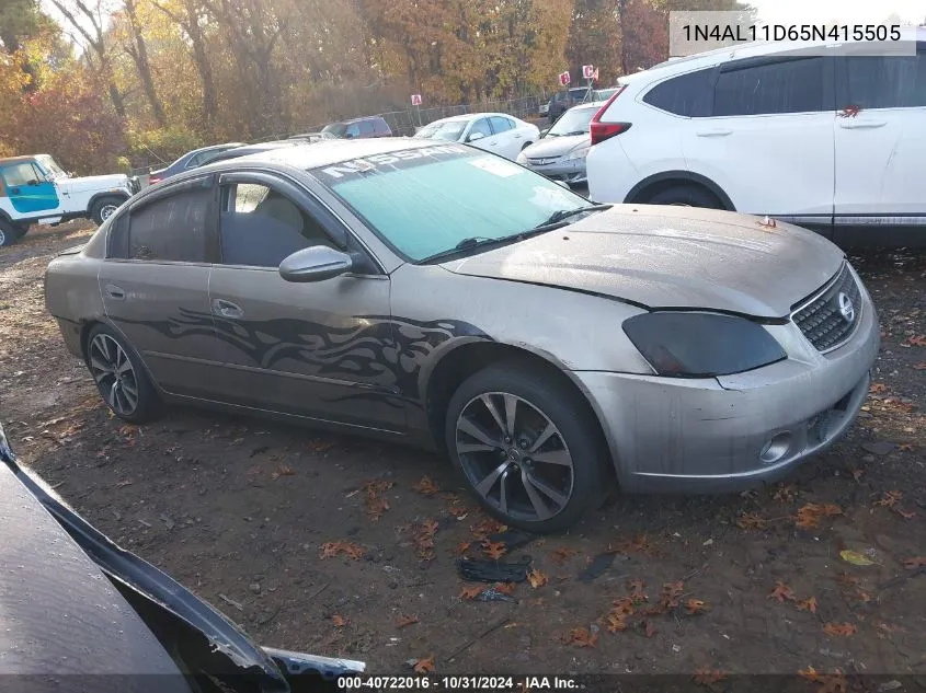 2005 Nissan Altima 2.5 S VIN: 1N4AL11D65N415505 Lot: 40722016