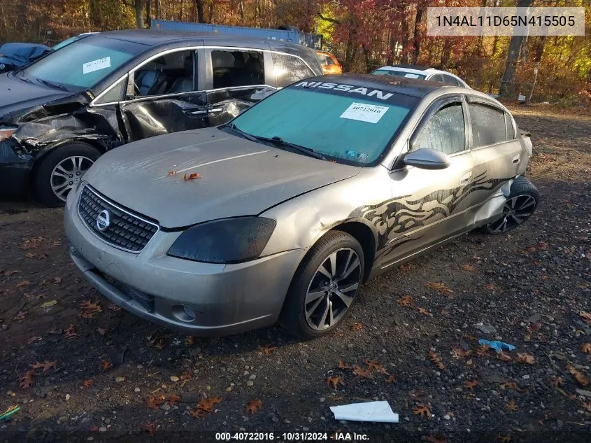 2005 Nissan Altima 2.5 S VIN: 1N4AL11D65N415505 Lot: 40722016