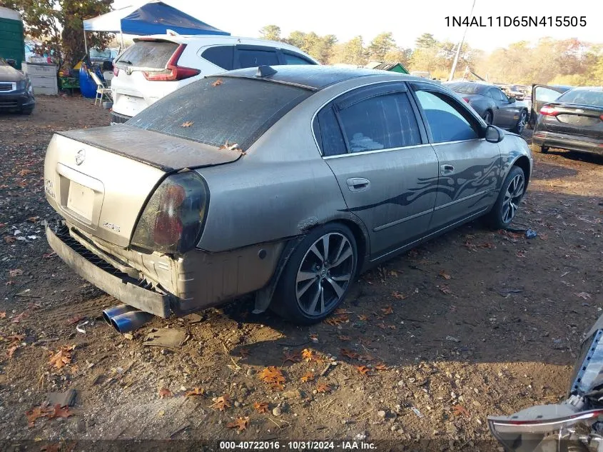 2005 Nissan Altima 2.5 S VIN: 1N4AL11D65N415505 Lot: 40722016