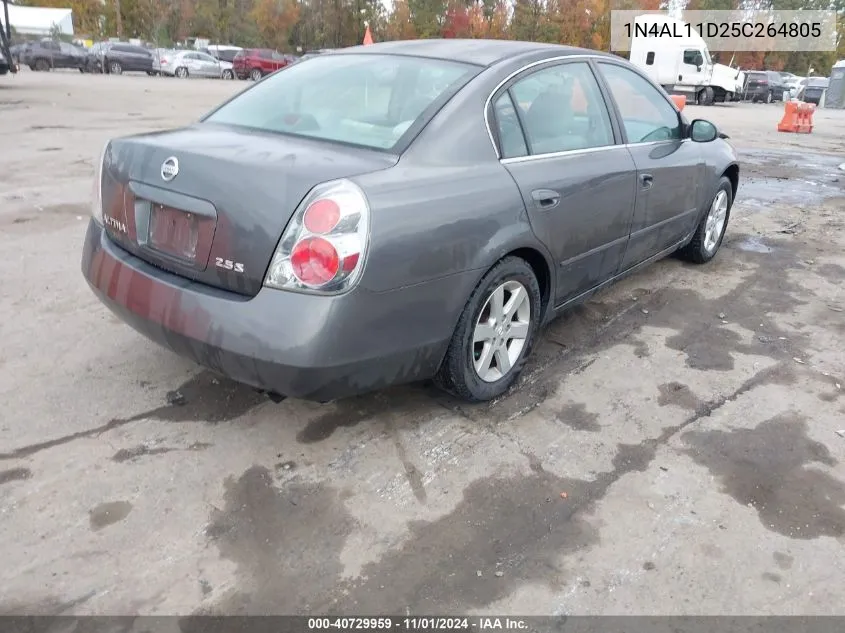 2005 Nissan Altima 2.5 S VIN: 1N4AL11D25C264805 Lot: 40729959