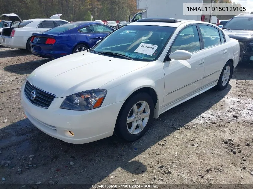 2005 Nissan Altima 2.5 S VIN: 1N4AL11D15C129105 Lot: 40758650