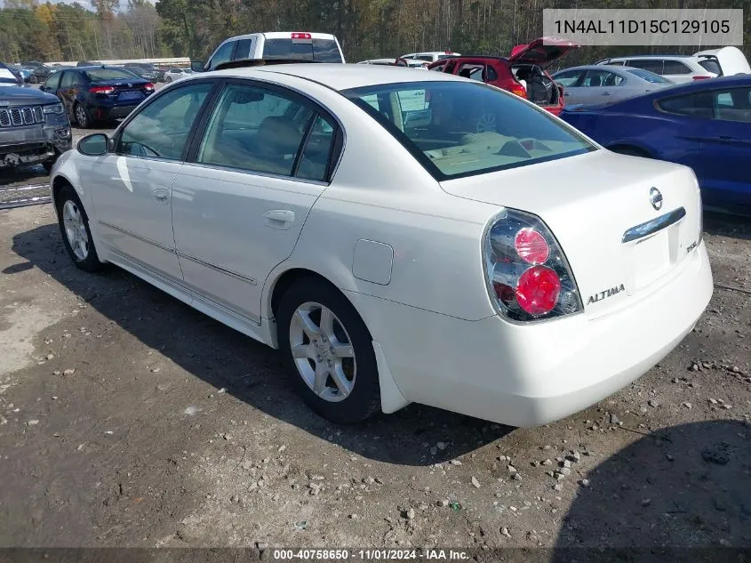 2005 Nissan Altima 2.5 S VIN: 1N4AL11D15C129105 Lot: 40758650