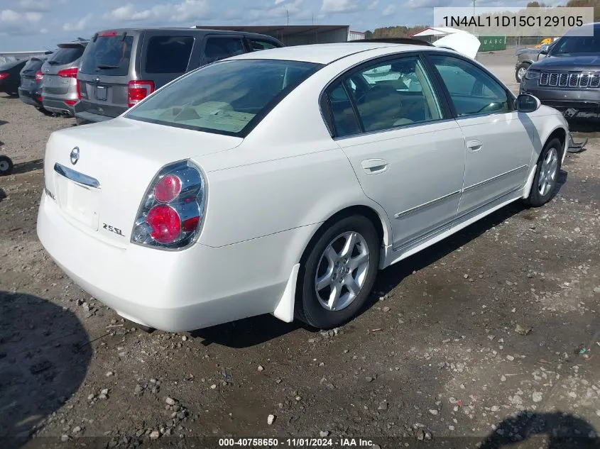 2005 Nissan Altima 2.5 S VIN: 1N4AL11D15C129105 Lot: 40758650