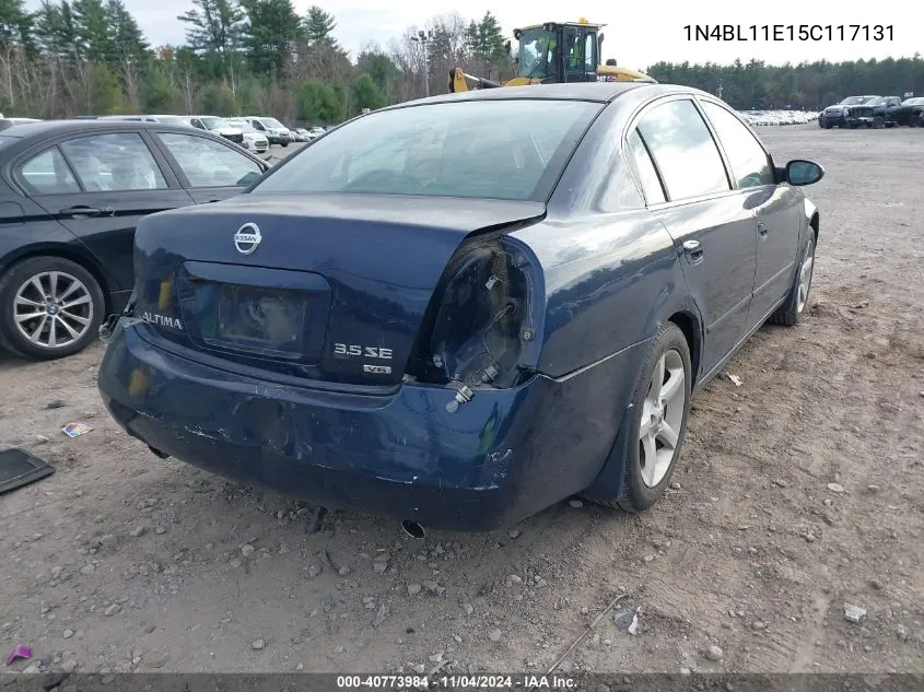 2005 Nissan Altima 3.5 Se VIN: 1N4BL11E15C117131 Lot: 40773984