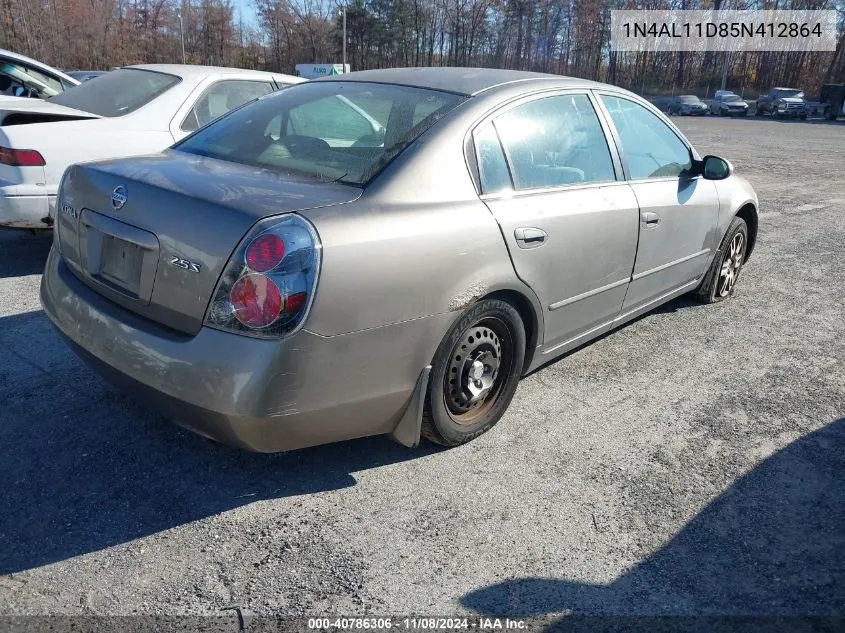 2005 Nissan Altima 2.5 S VIN: 1N4AL11D85N412864 Lot: 40786306