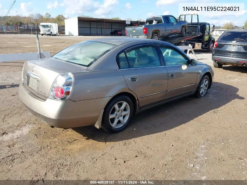 2005 Nissan Altima 2.5 S VIN: 1N4AL11E95C224021 Lot: 40839107