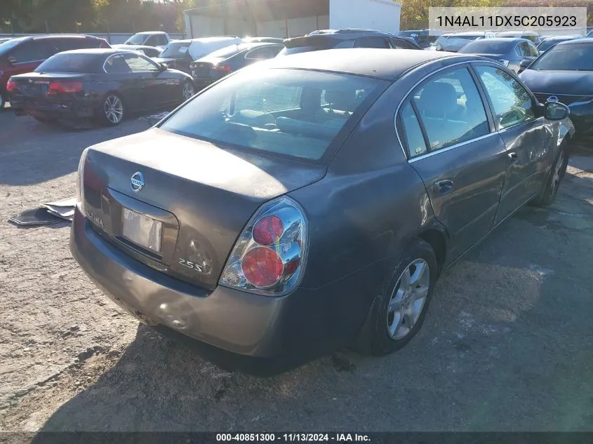 2005 Nissan Altima 2.5 S VIN: 1N4AL11DX5C205923 Lot: 40851300