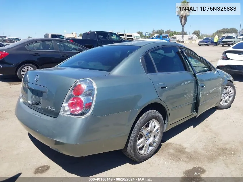 2006 Nissan Altima 2.5 S VIN: 1N4AL11D76N326883 Lot: 40156149